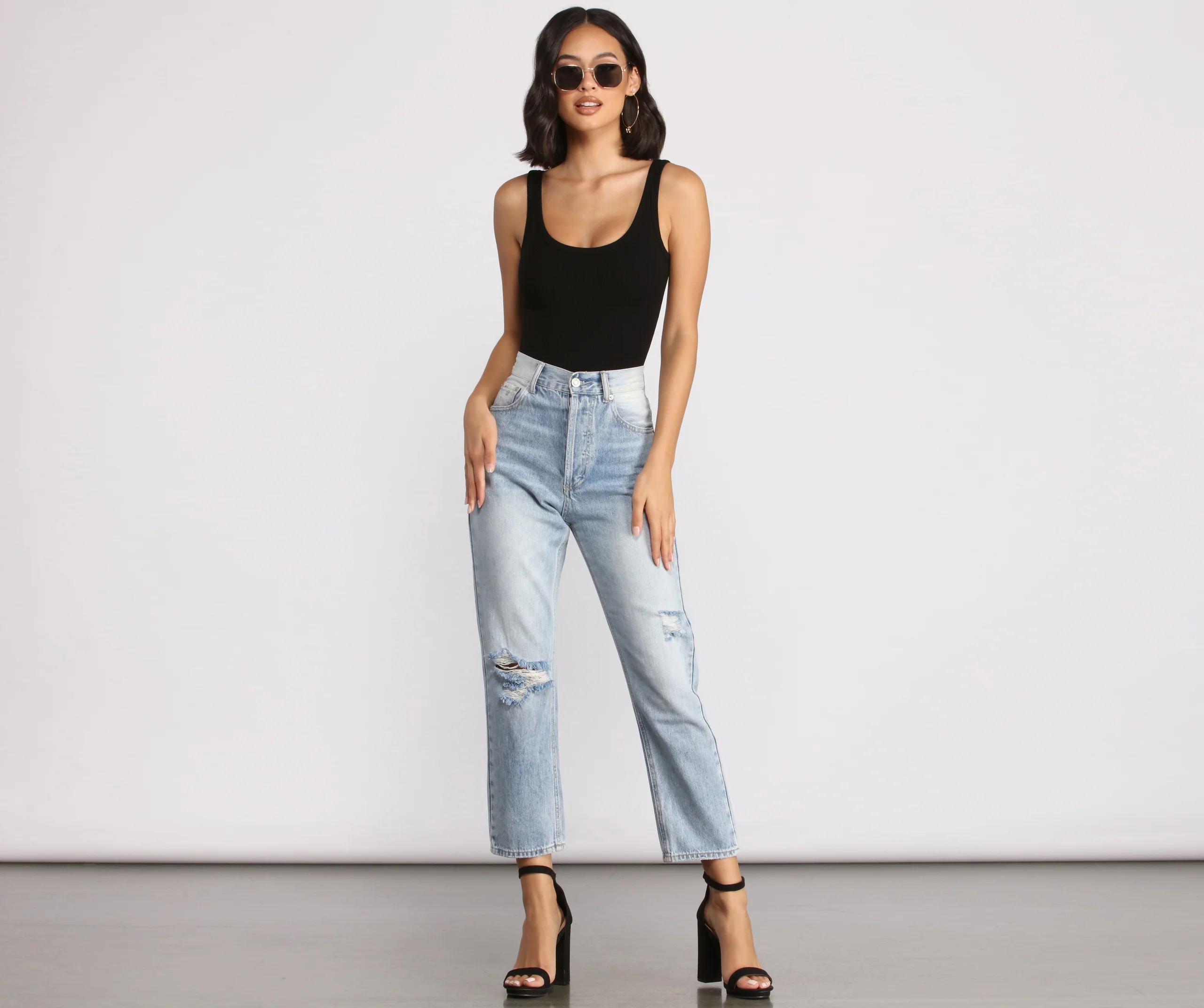 What's The Scoop Ribbed Tank Bodysuit