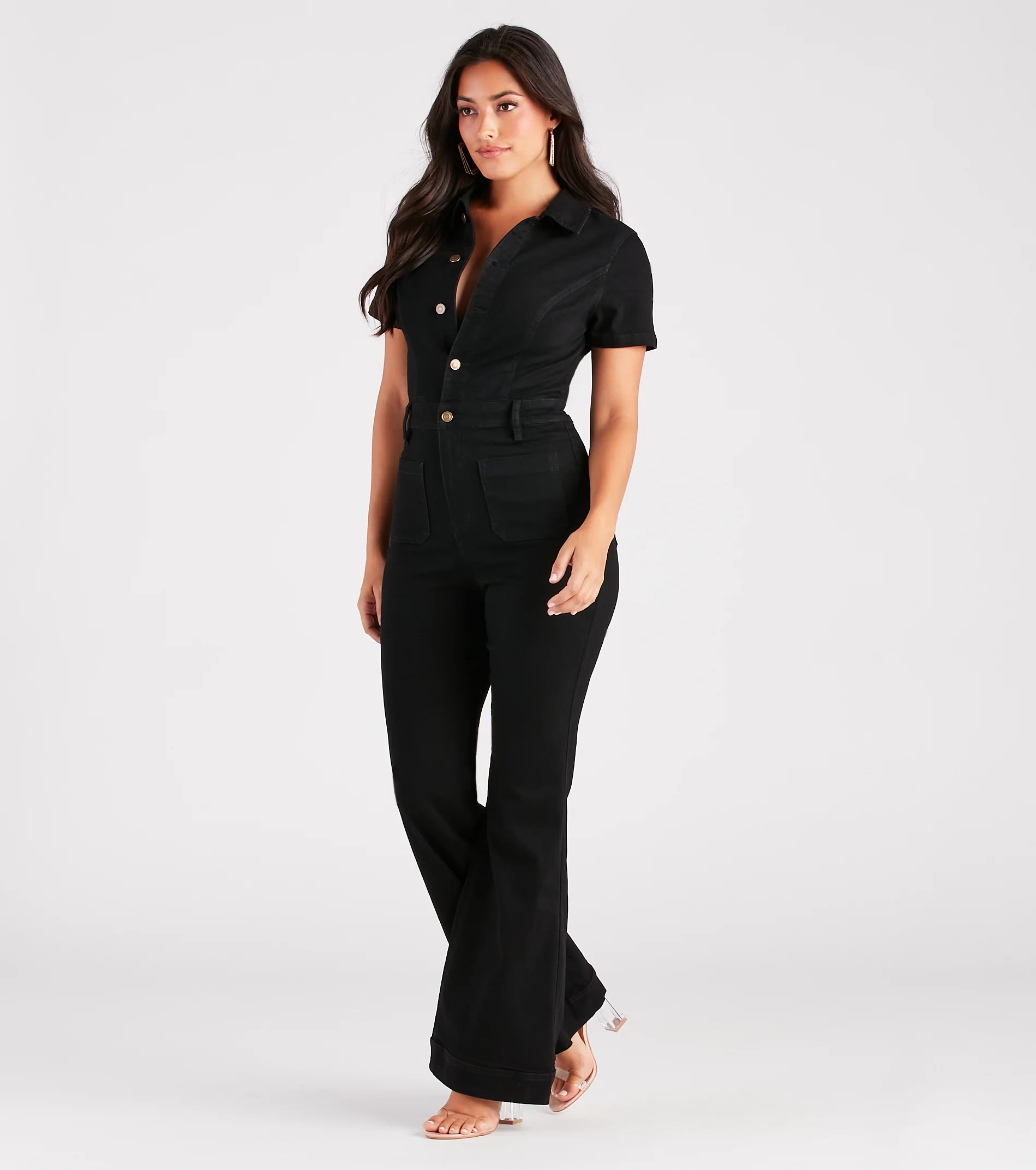 Gimme The Flare Denim Jumpsuit