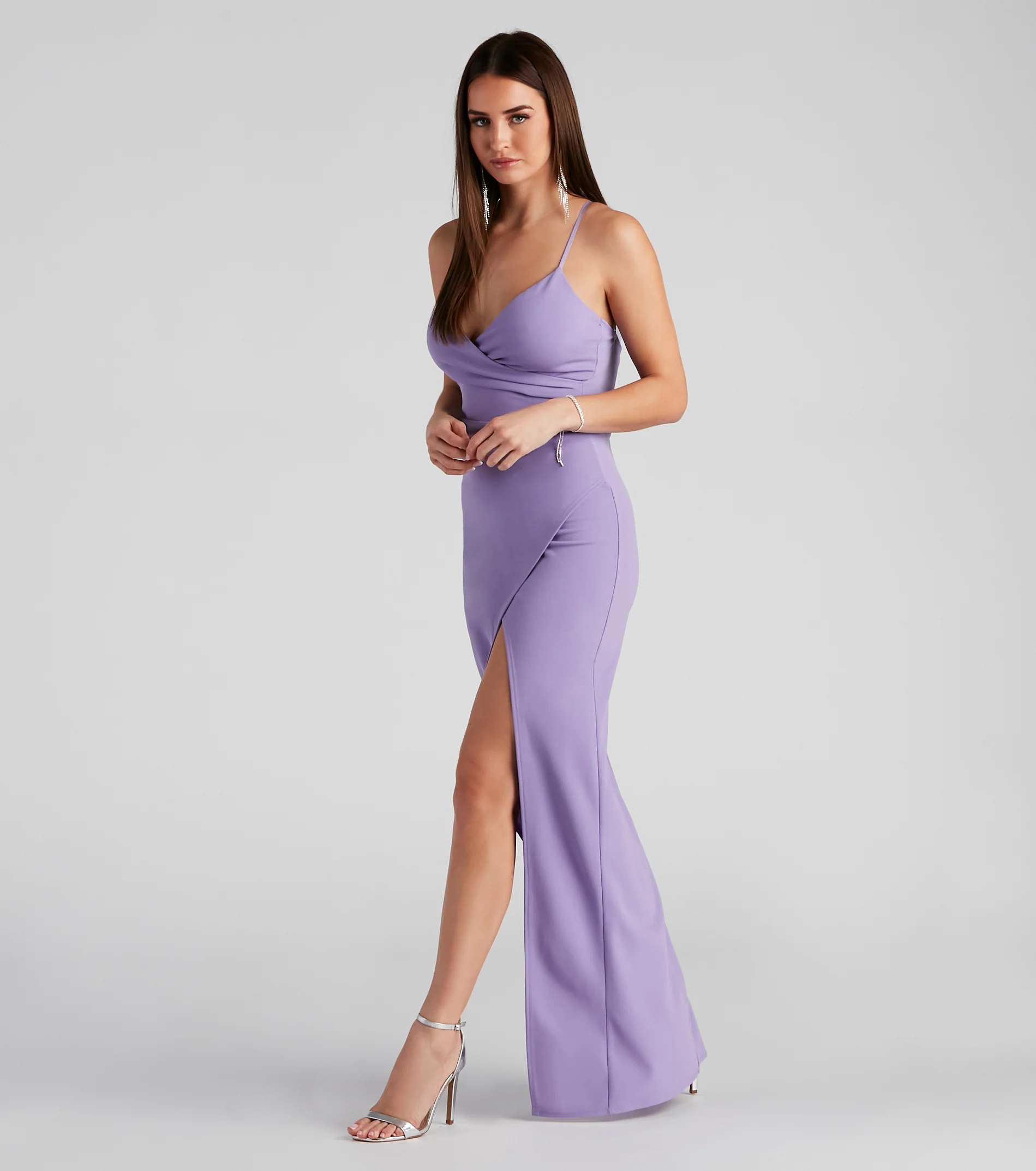 Sasha Formal High Slit Wrap Dress