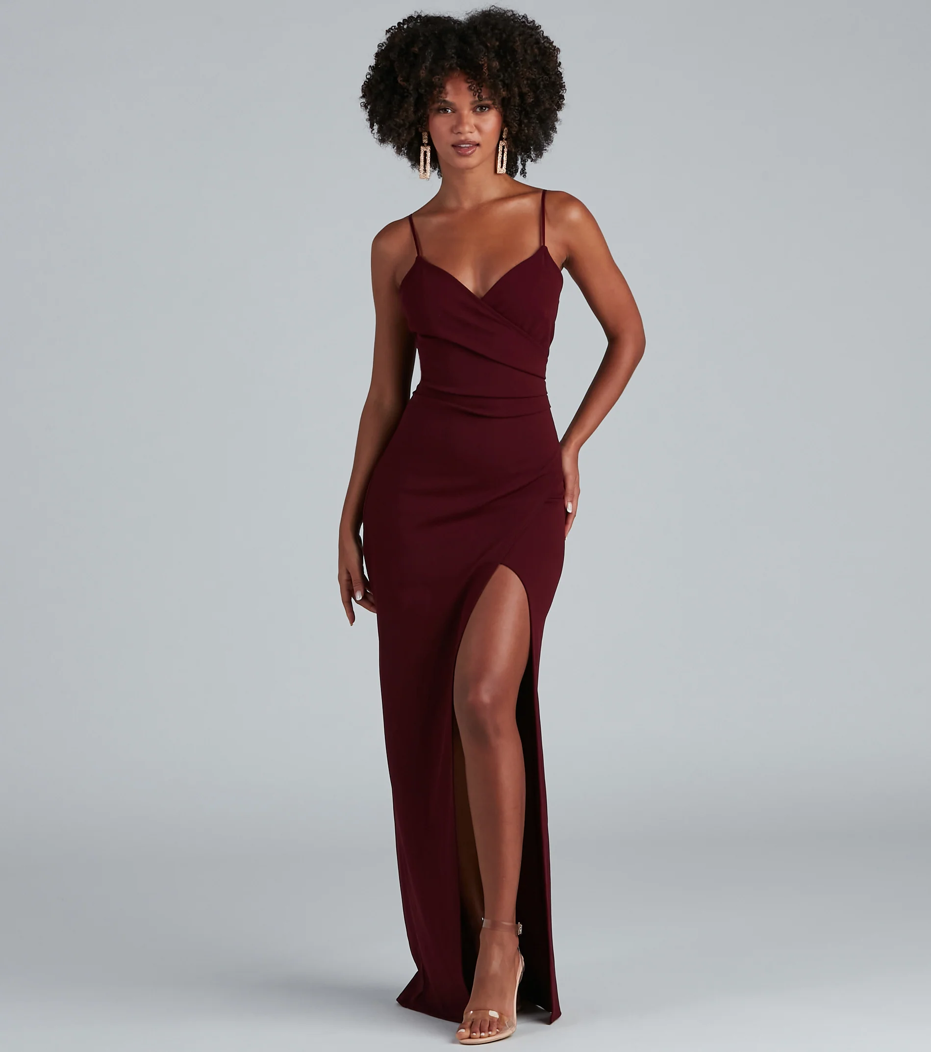 Sasha Formal High Slit Wrap Dress