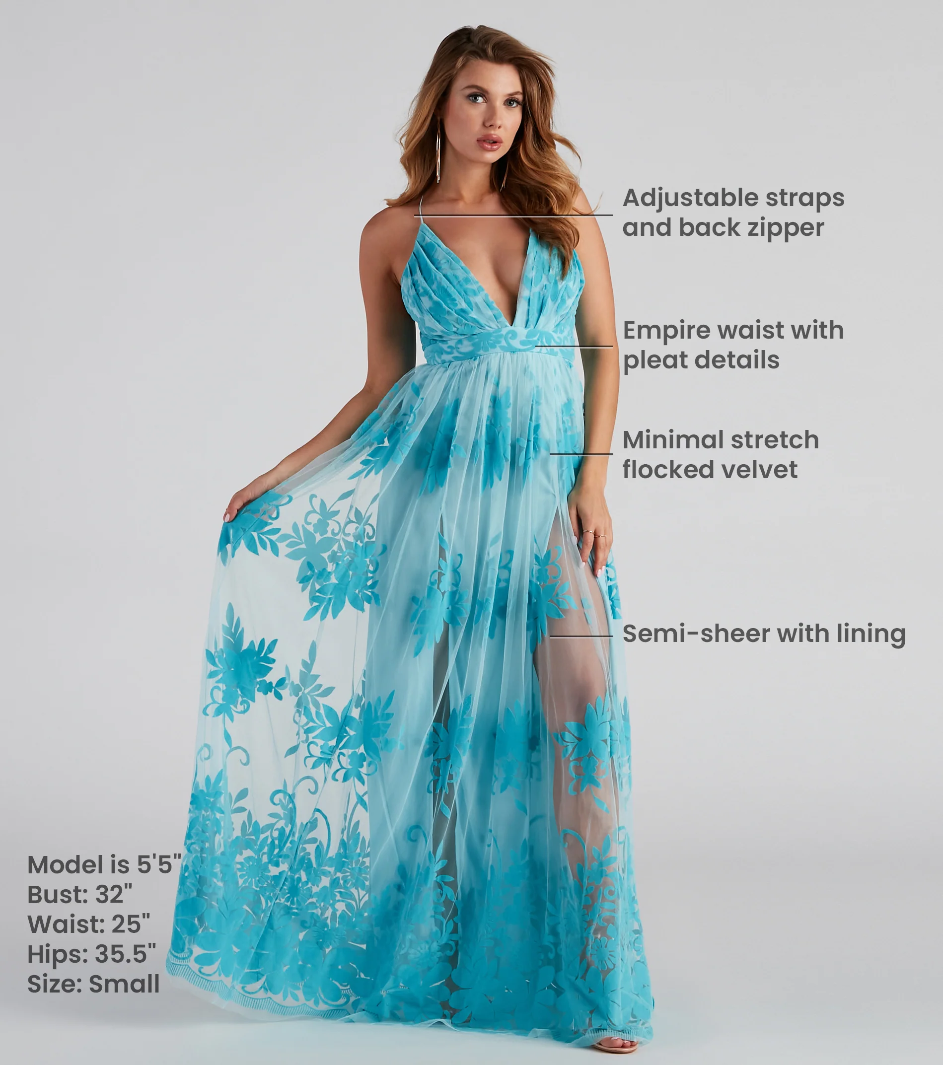 Morgan Formal Flocked Velvet Dress