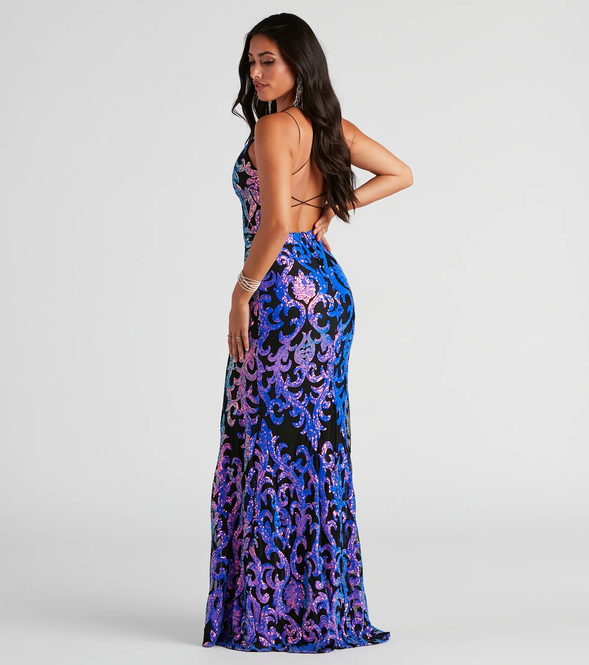 Lila Formal Open-Back Sequin Mermaid Dress