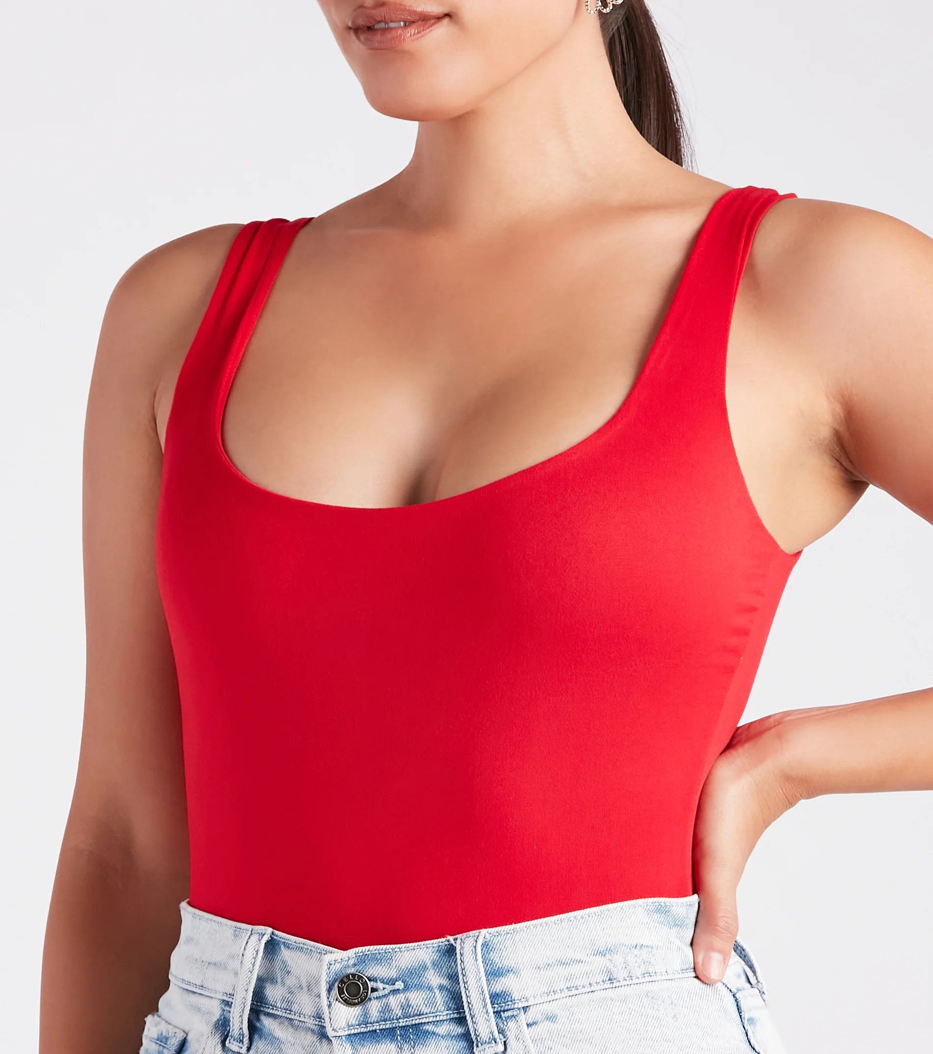 Staple Piece Scoop Neck Bodysuit