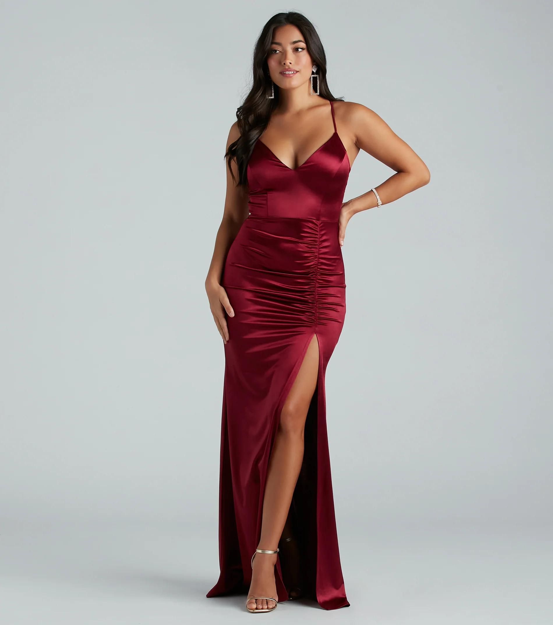 Abigail Ruched Satin Mermaid Dress