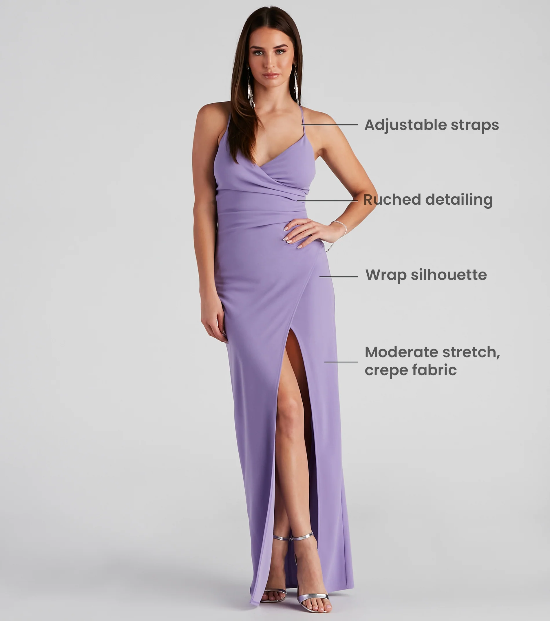 Sasha Formal High Slit Wrap Dress