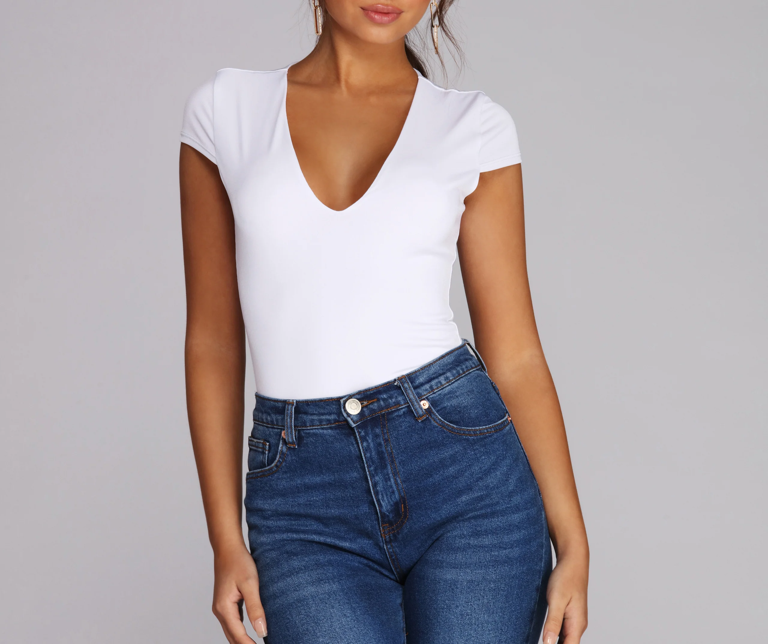 Basic V Neck Bodysuit