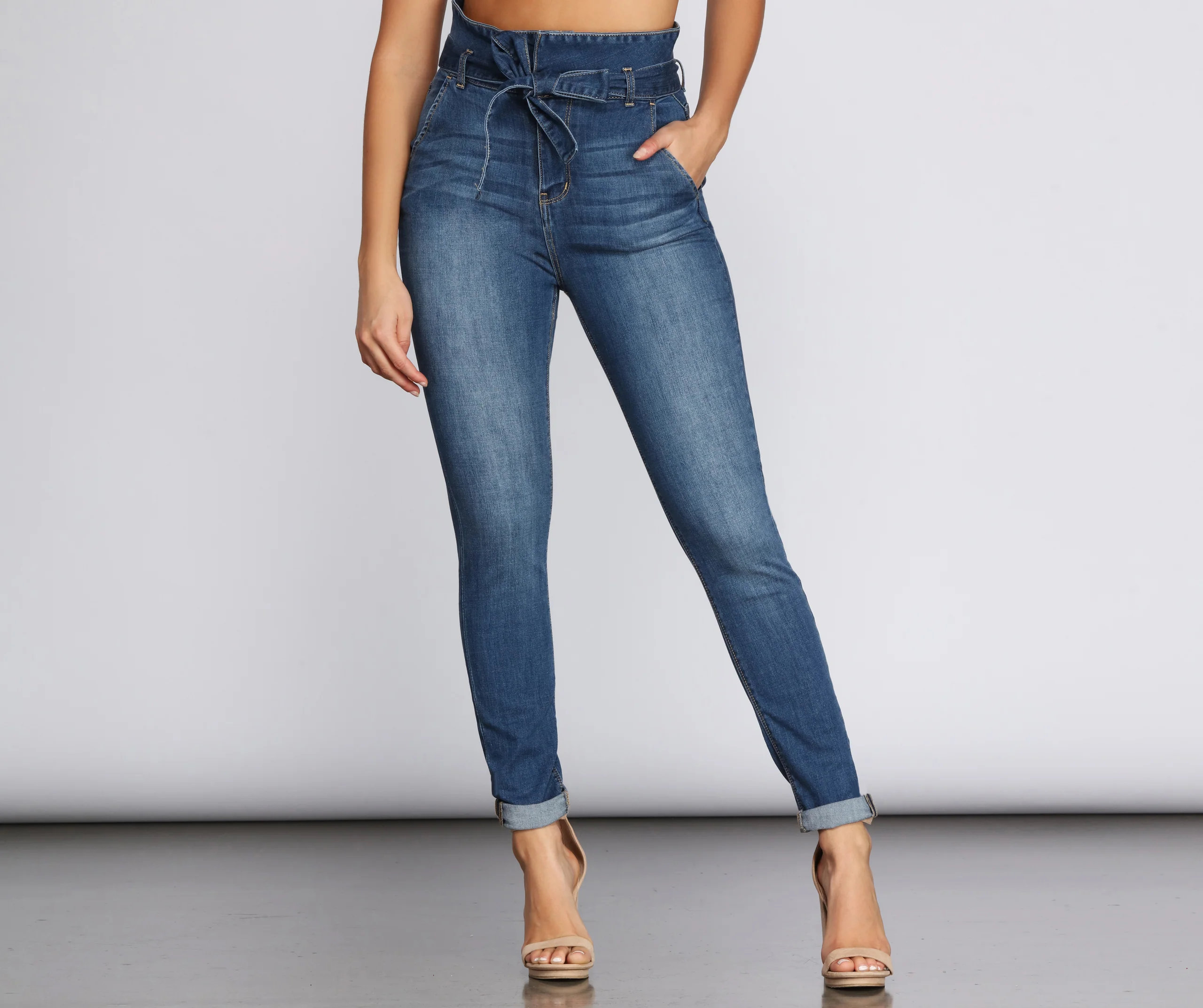 Rise Higher Paperbag Skinny Jeans