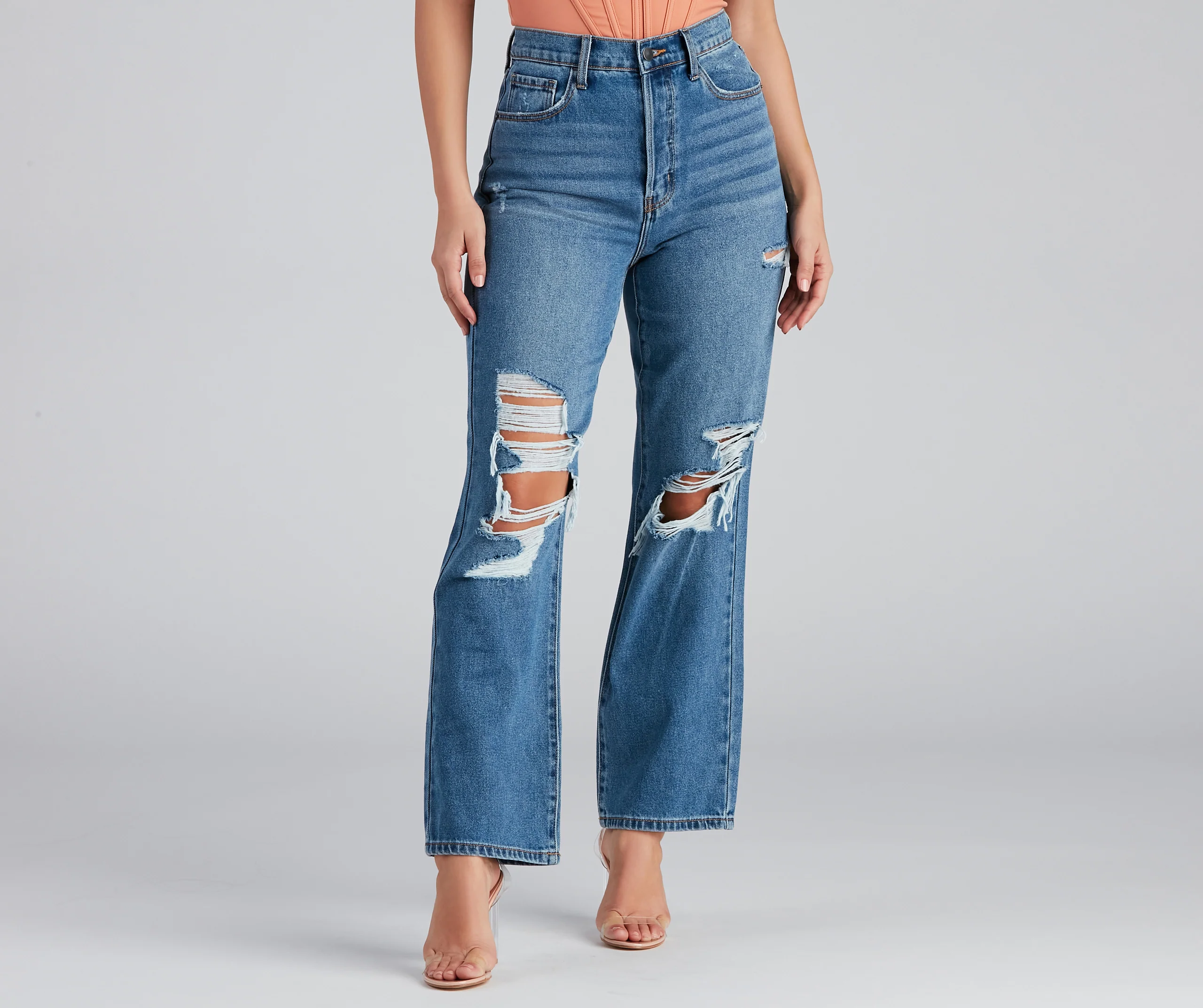 Distressed, But Well Dressed Boyfriend Jeans