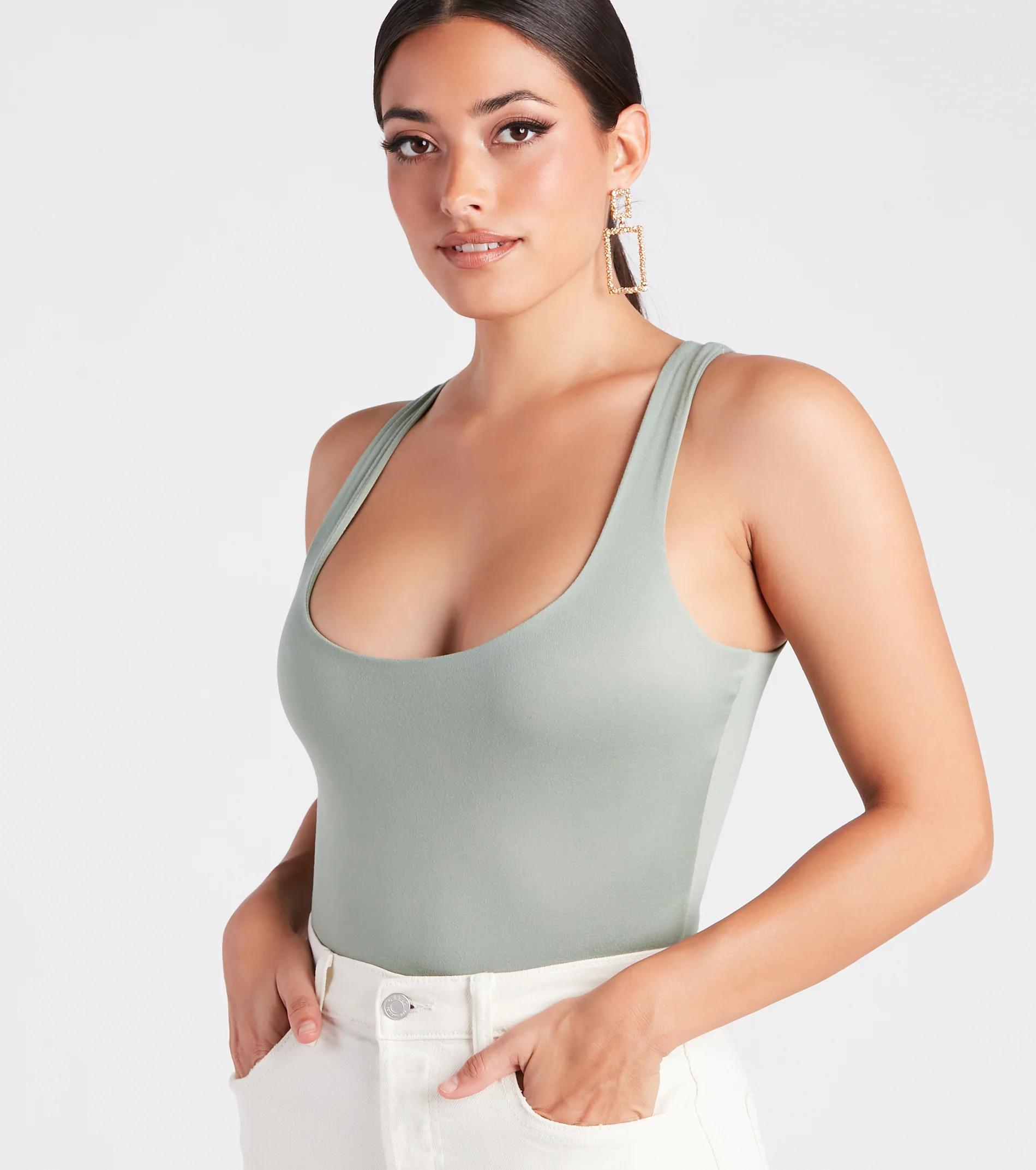 Staple Piece Scoop Neck Bodysuit