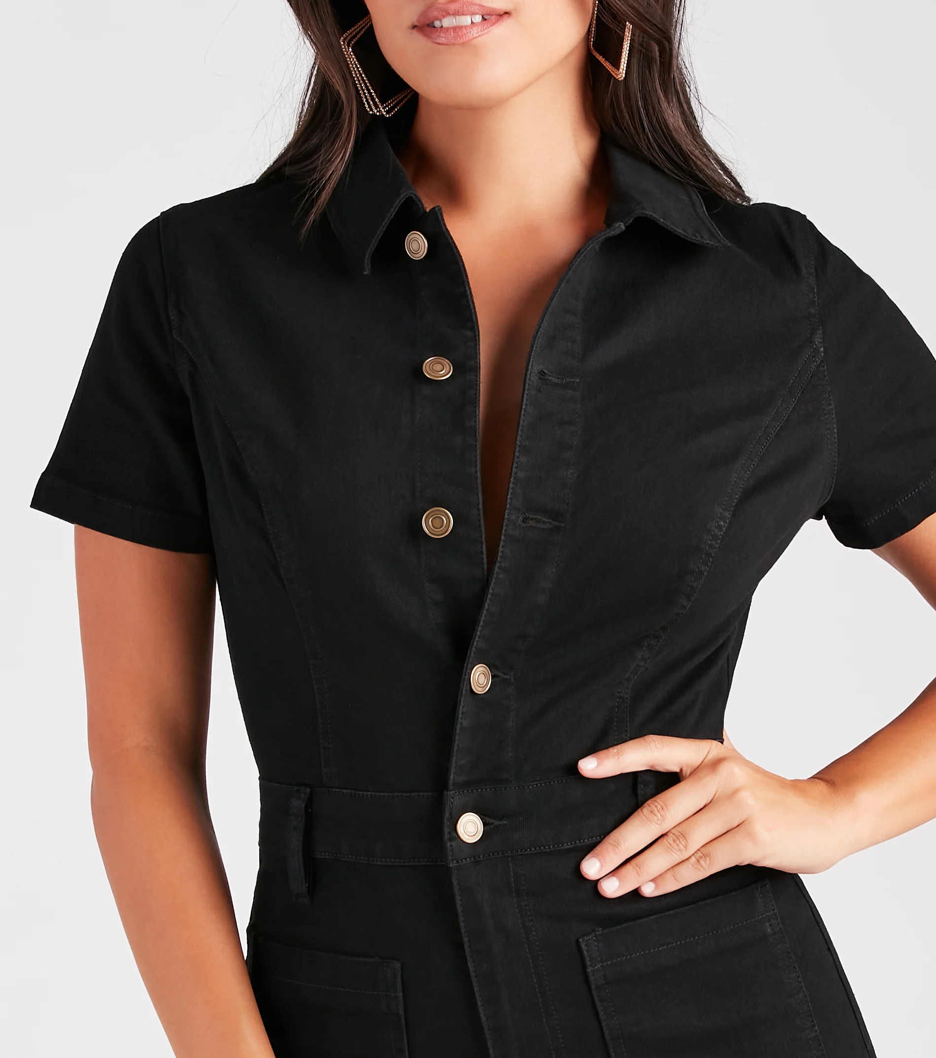 Gimme The Flare Denim Jumpsuit