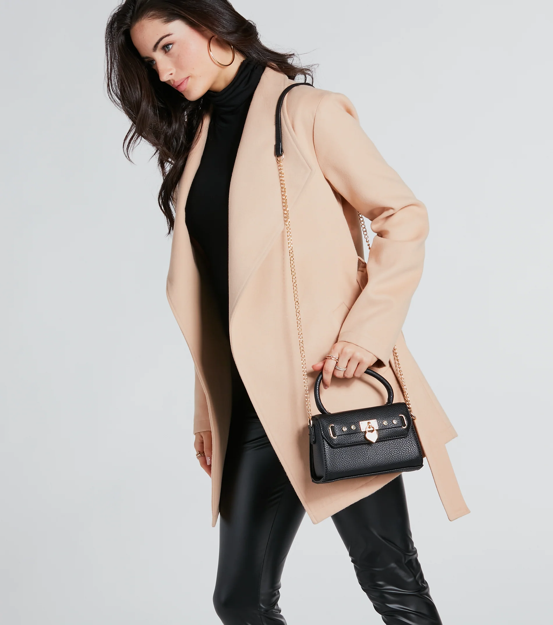 New Lover Heart Charm Mini Satchel Handbag