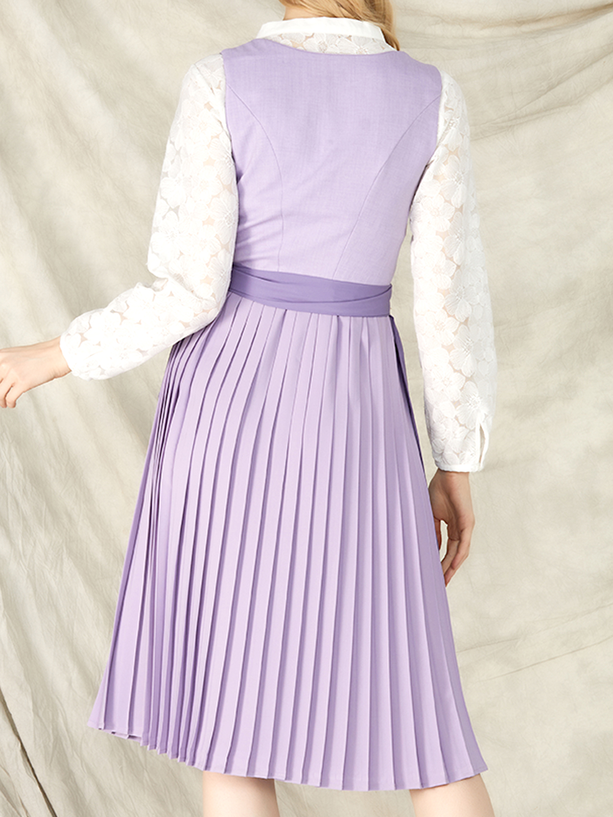Damen Lila Knöpfen Kein Eingriffstaschen Dirndl RONA