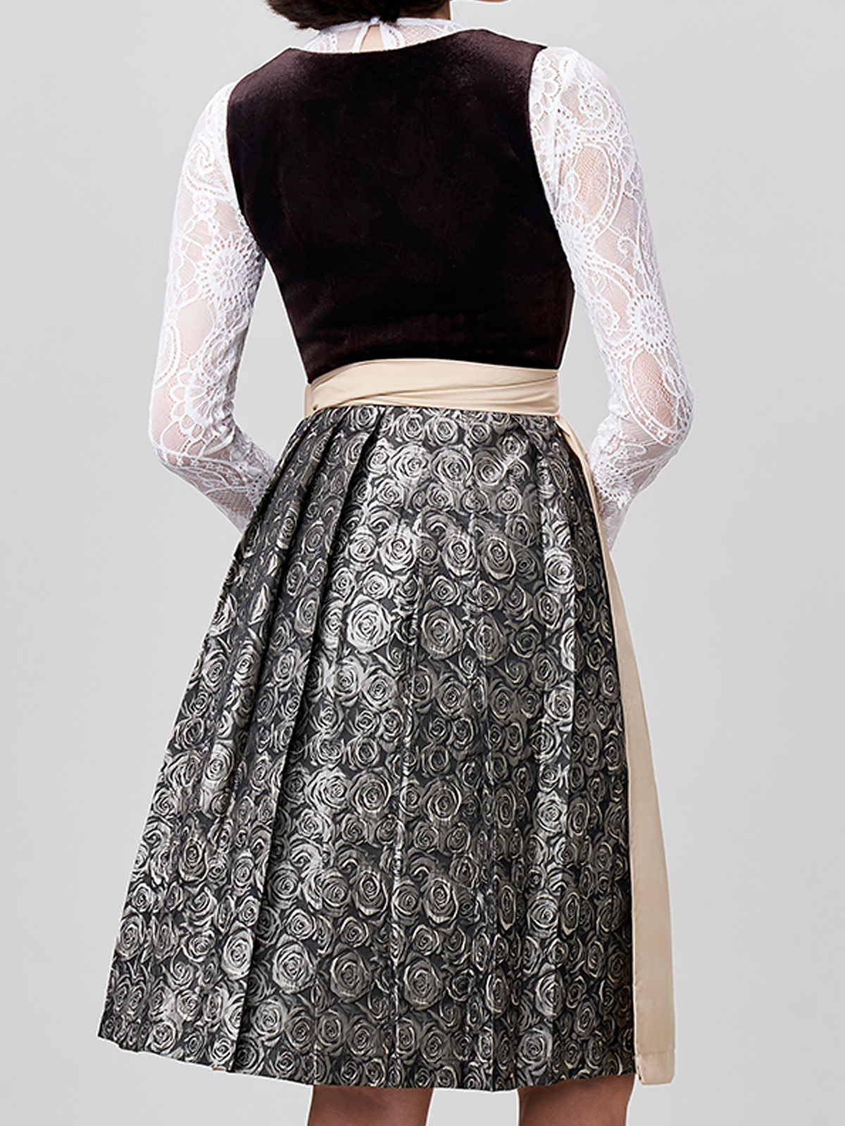 Damen Braun Zwei verdeckte Eingriffstaschen Floralem Muster Dirndl NICOLE