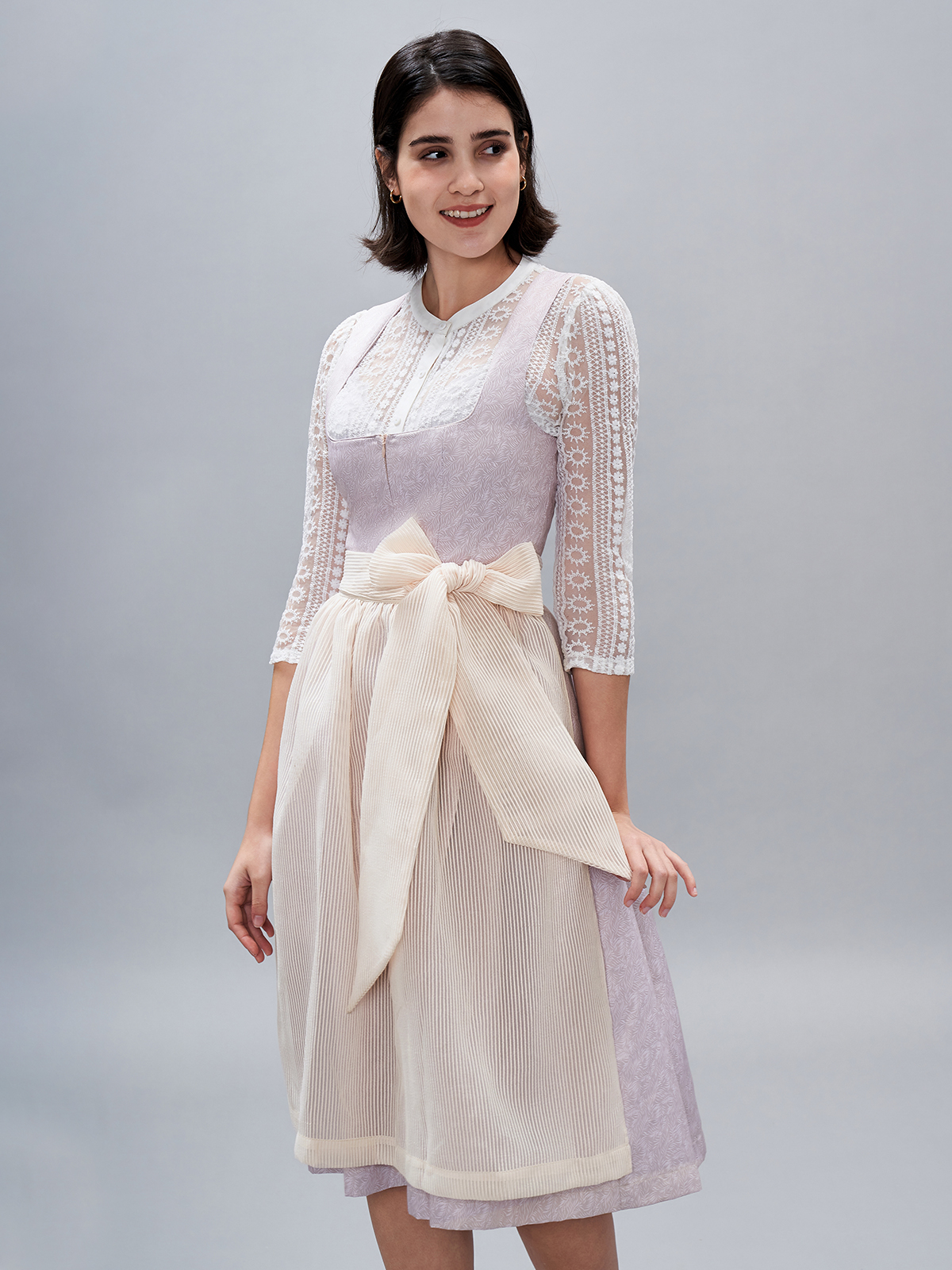 Damen Rosa Zwei verdeckte Eingriffstaschen Dirndl WEBER