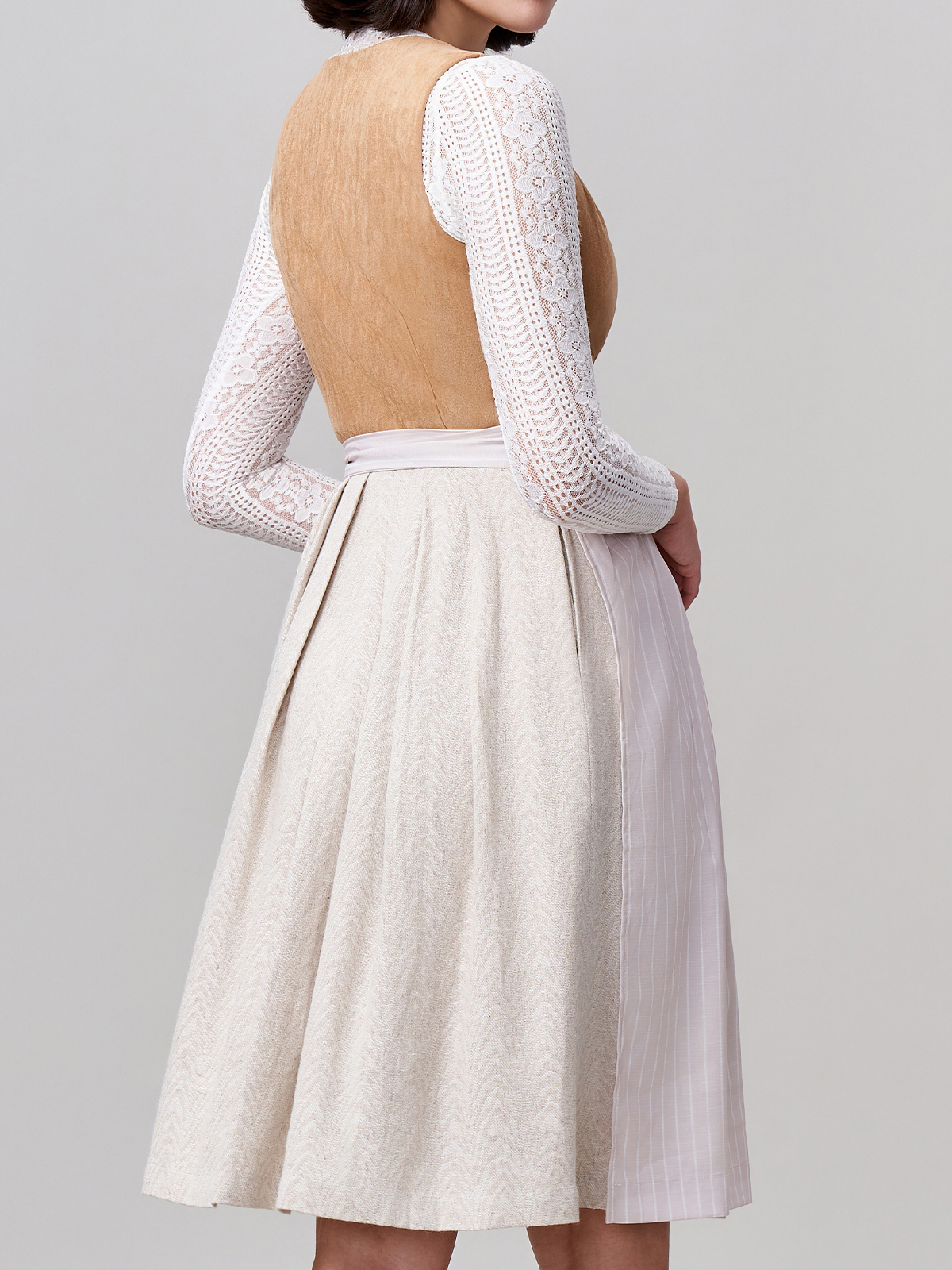 Damen Braun Zwei verdeckte Eingriffstaschen Dirndl FREDA