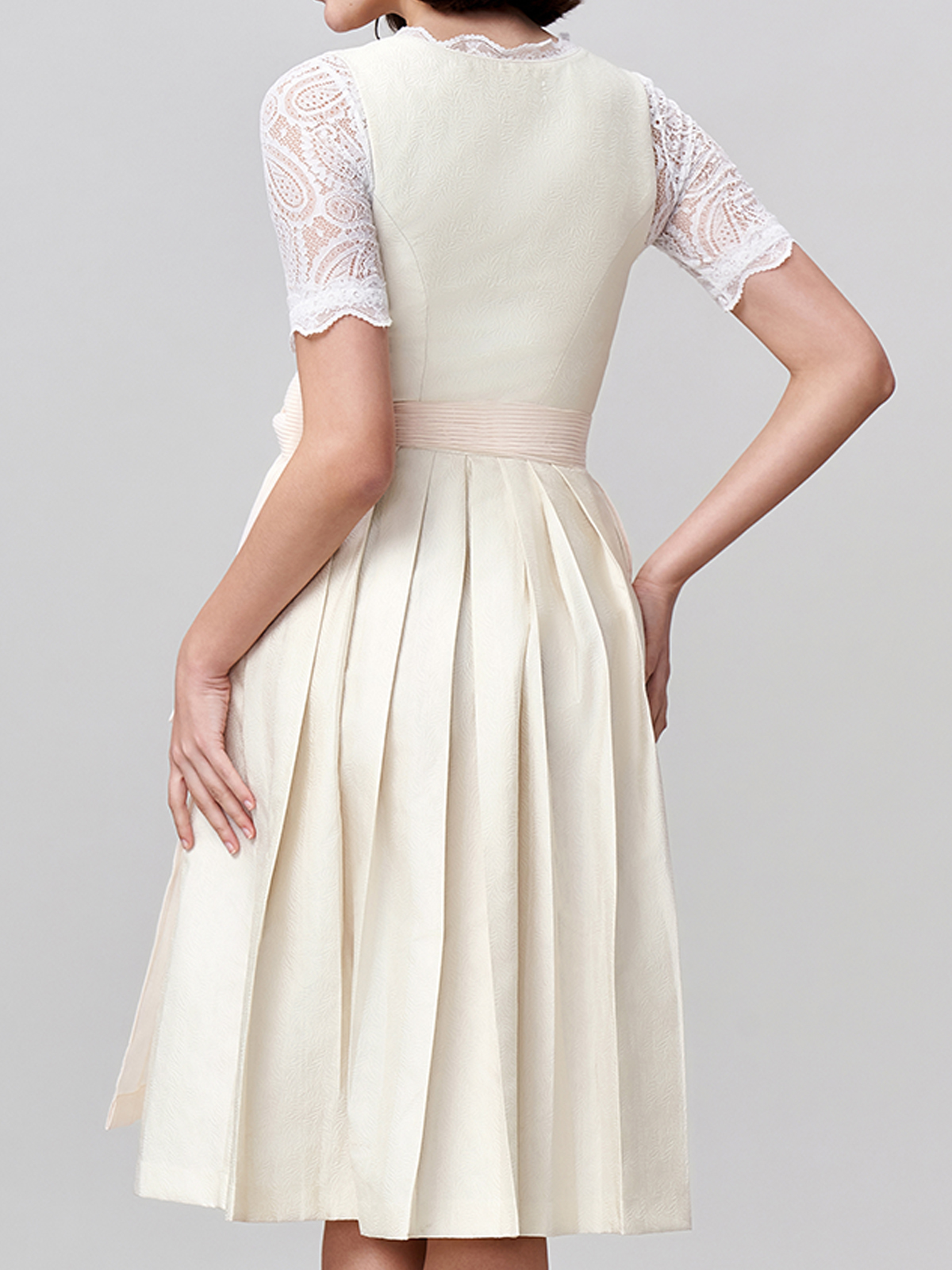 Damen Beige Zwei verdeckte Eingriffstaschen Dirndl WEBER