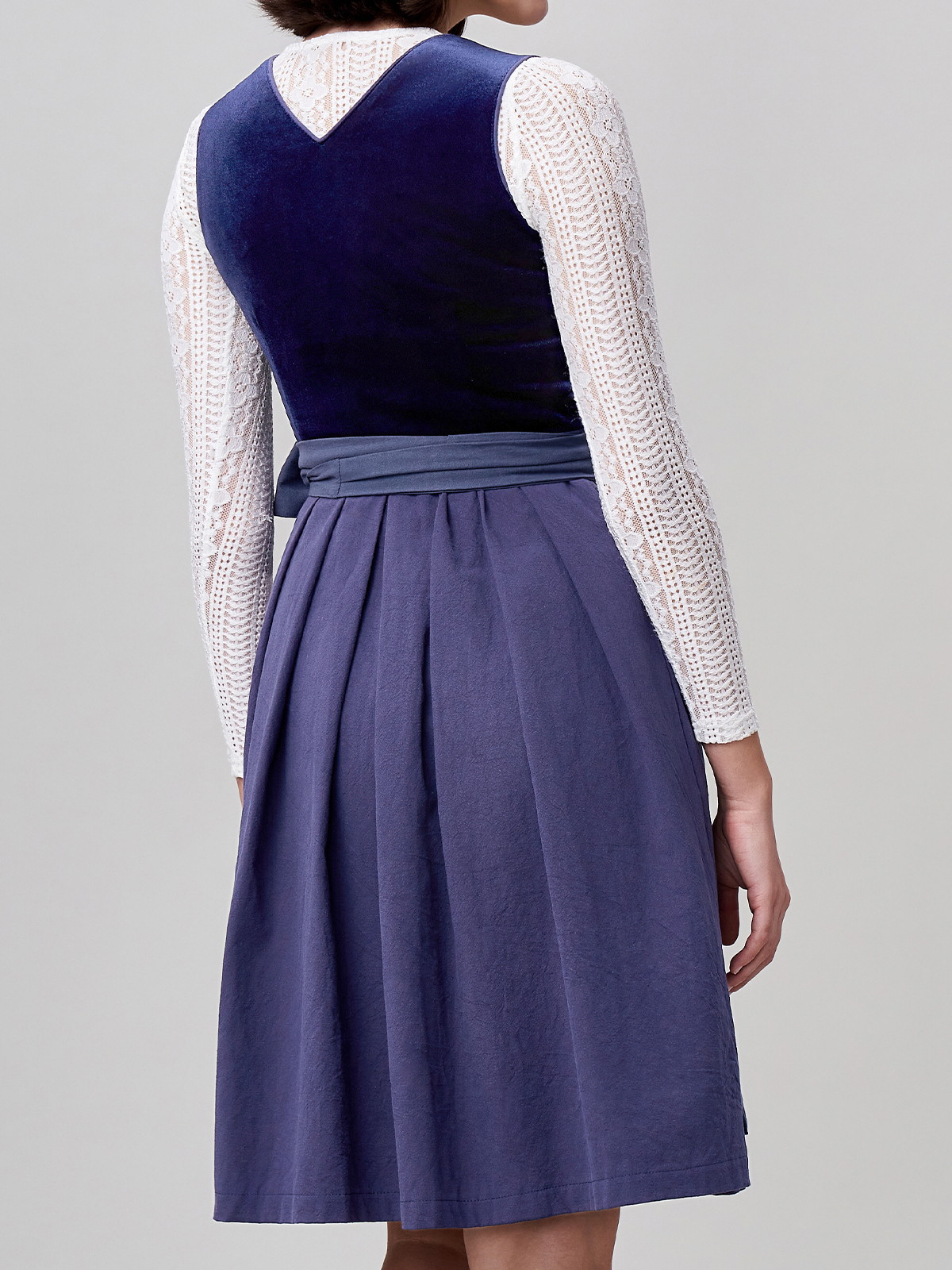 Damen Blau Zwei verdeckte Eingriffstaschen Dirndl MELISA