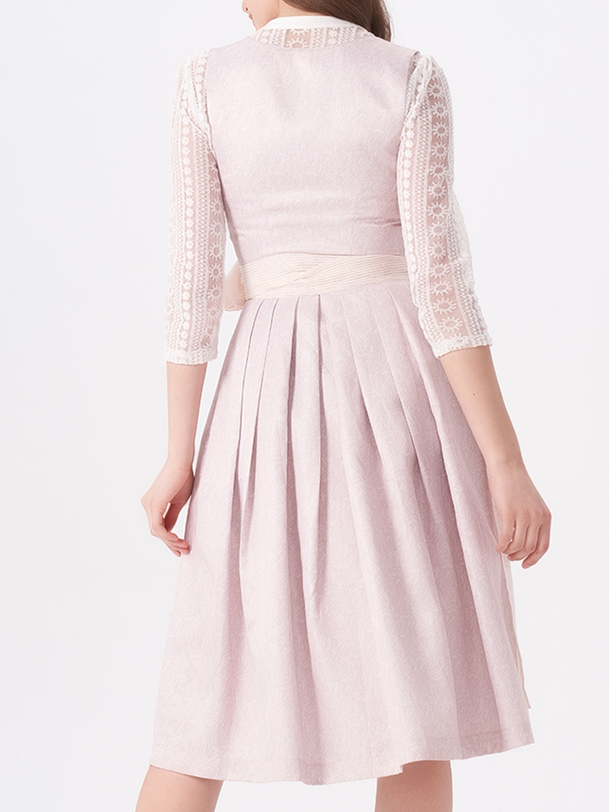 Damen Rosa Gerader Ausschnitt Zwei verdeckte Eingriffstaschen Dirndl WEBER