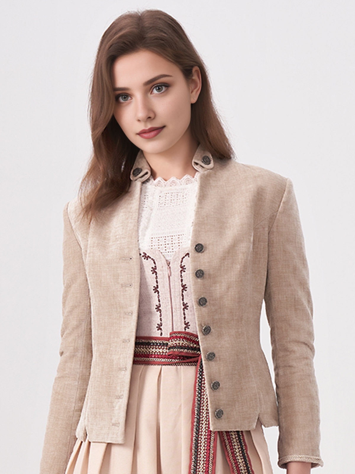 Beige Knöpfen Damen Jacken BARBARA