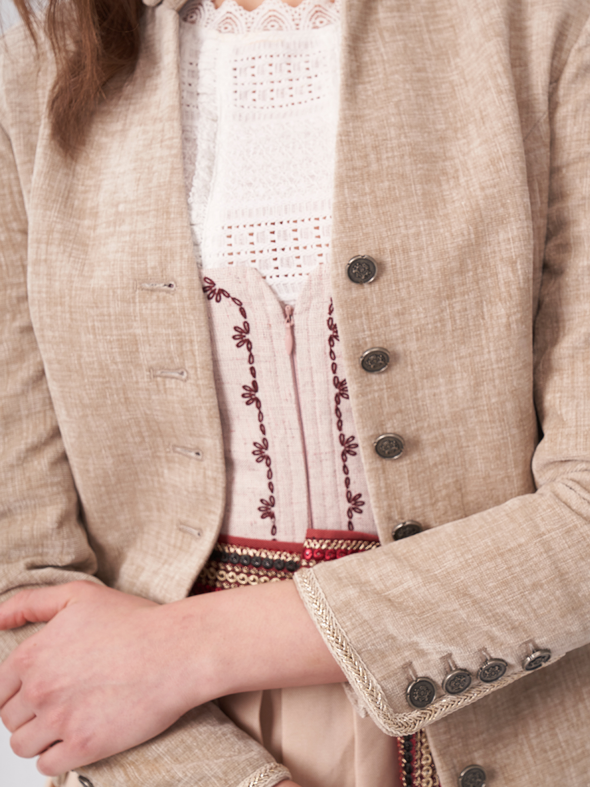 Beige Knöpfen Damen Jacken BARBARA