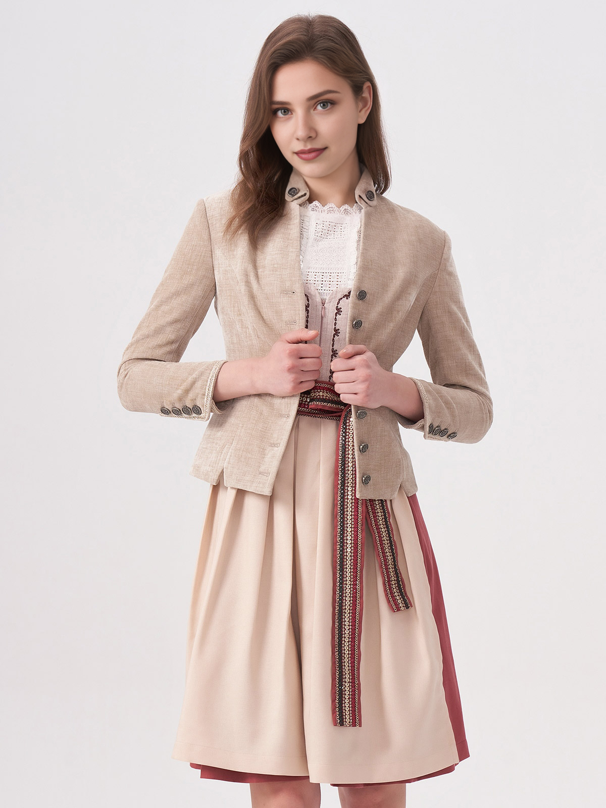 Beige Knöpfen Damen Jacken BARBARA