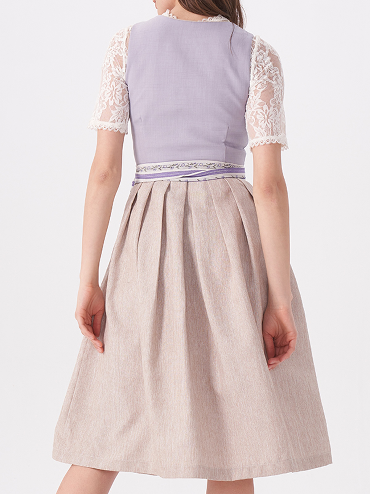 Damen Lila Gerader Ausschnitt Zwei verdeckte Eingriffstaschen Dirndl KRISTIN