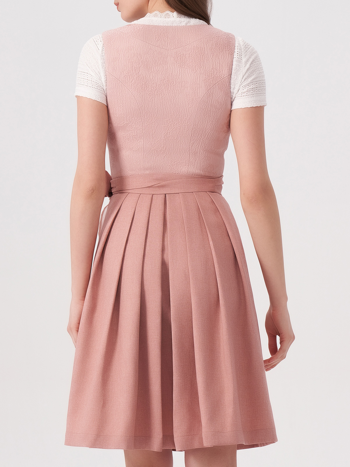 Damen Rosa Gerader Ausschnitt Zwei verdeckte Eingriffstaschen Dirndl ANJA